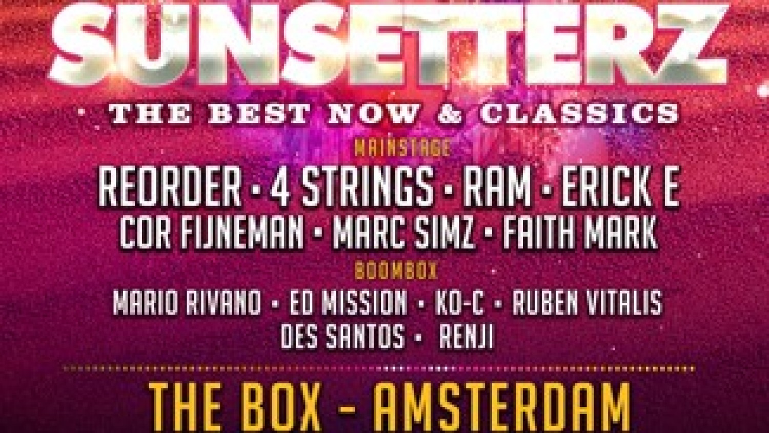 Party nieuws: Sunsetterz verplaatst editie naar The BOX Amsterdam