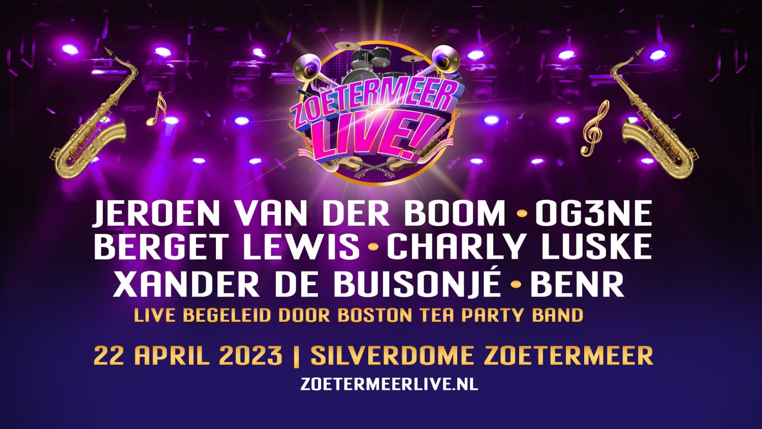 Party nieuws: Zoetermeer Live! op zaterdag 22 april in de Silverdome