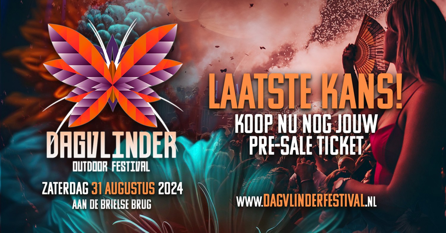 Party nieuws: Early Bird tickets Dagvlinder Festival 2024
